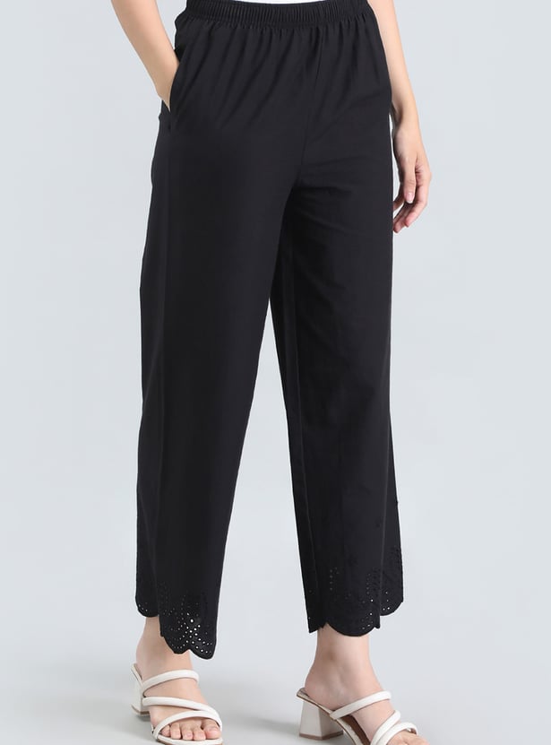 GO COLORS Embroidered Palazzos