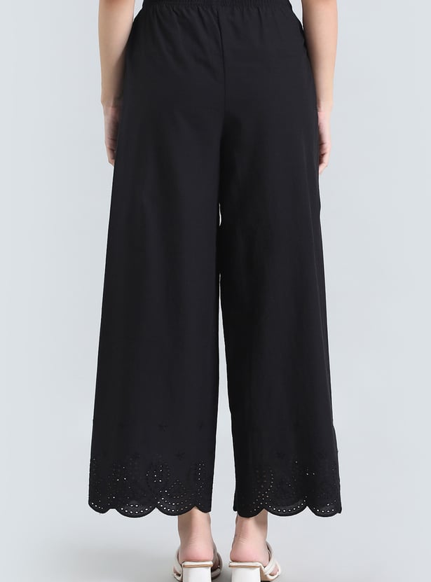 GO COLORS Embroidered Palazzos