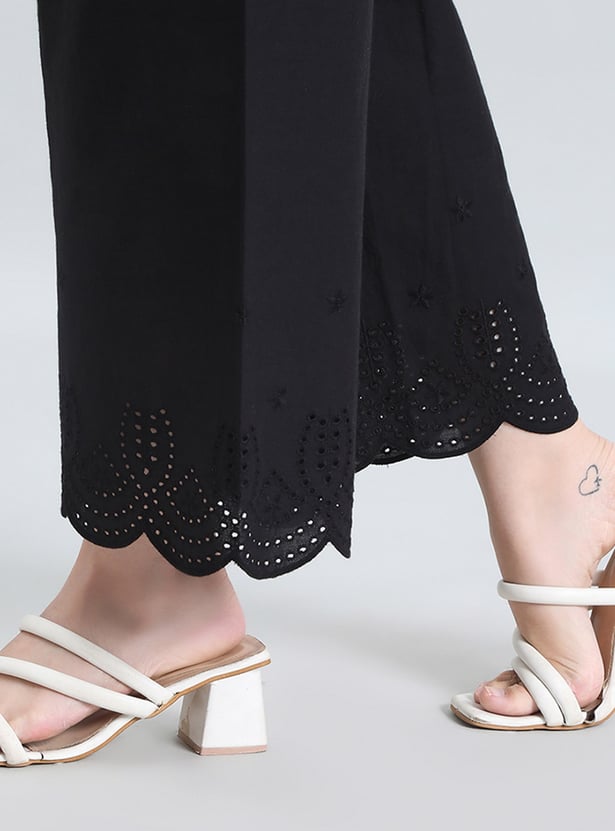 GO COLORS Embroidered Palazzos