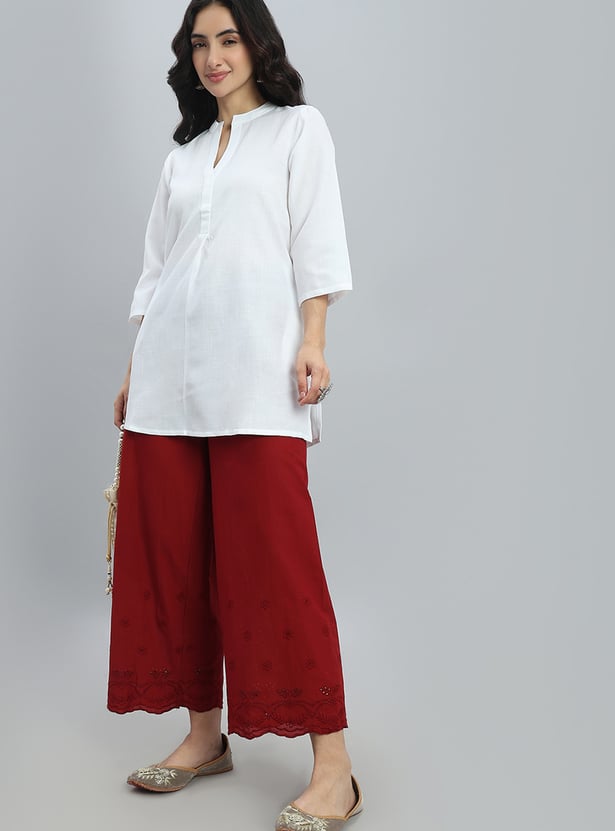 GO COLORS Embroidered Palazzos