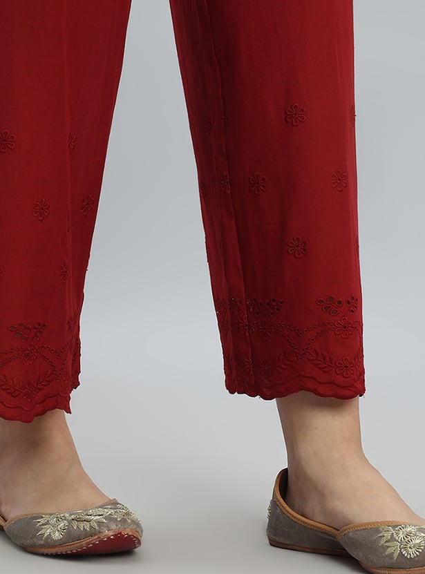 GO COLORS Embroidered Palazzos