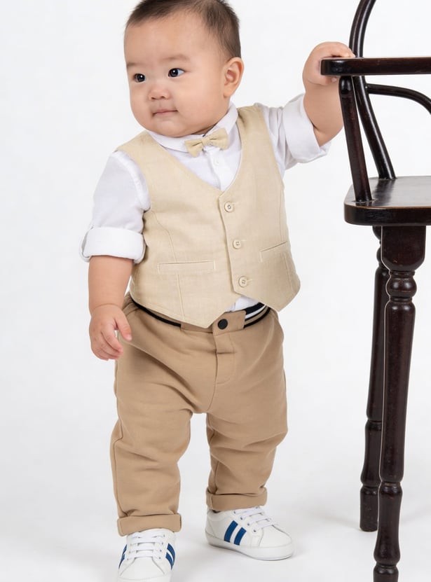 JUNIORS Boys Solid Shirt with Bow