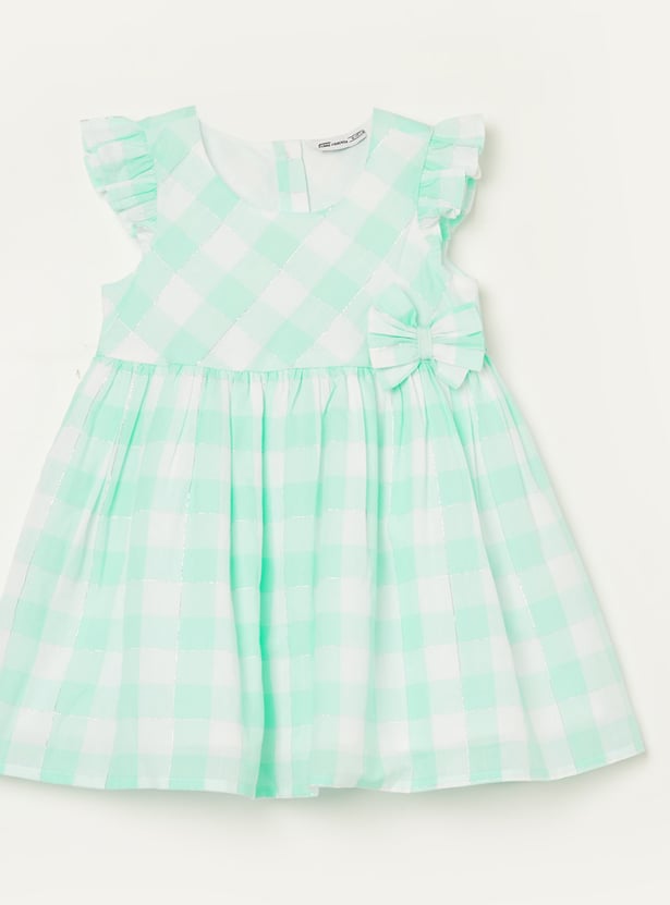 FAME FOREVER Girls Checked A-Line Dress