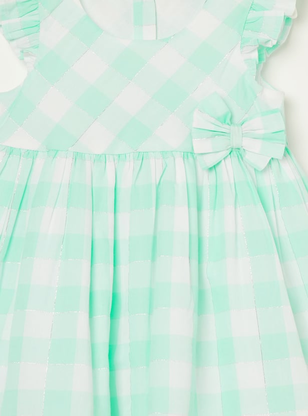 FAME FOREVER Girls Checked A-Line Dress