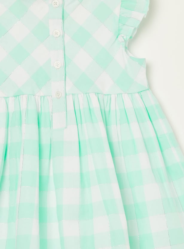 FAME FOREVER Girls Checked A-Line Dress