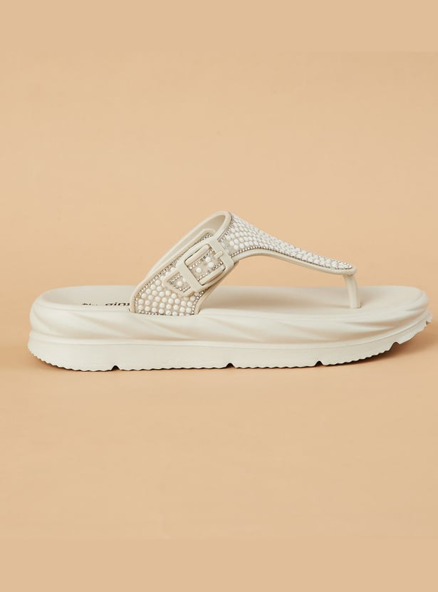 GINGER Embellished Flip Flops