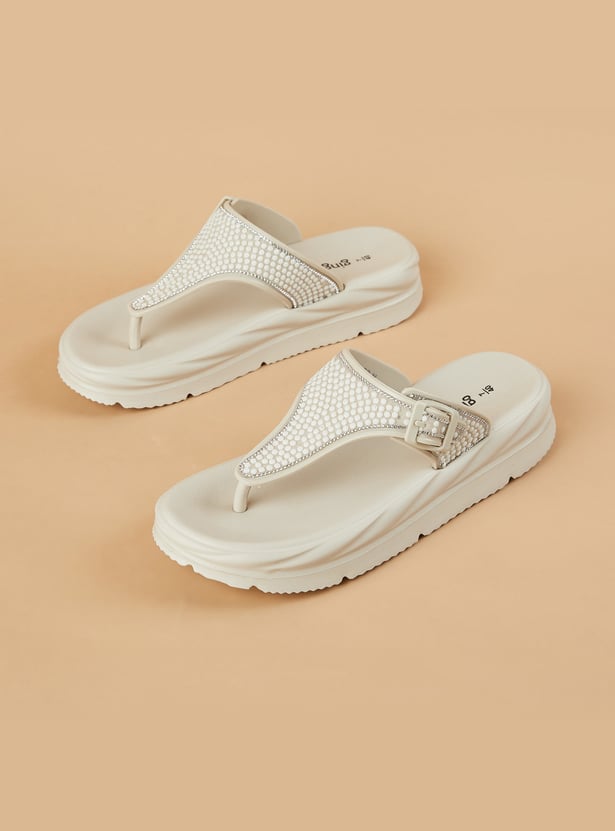 GINGER Embellished Flip Flops
