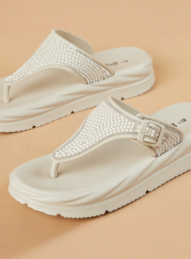 GINGER Embellished Flip Flops