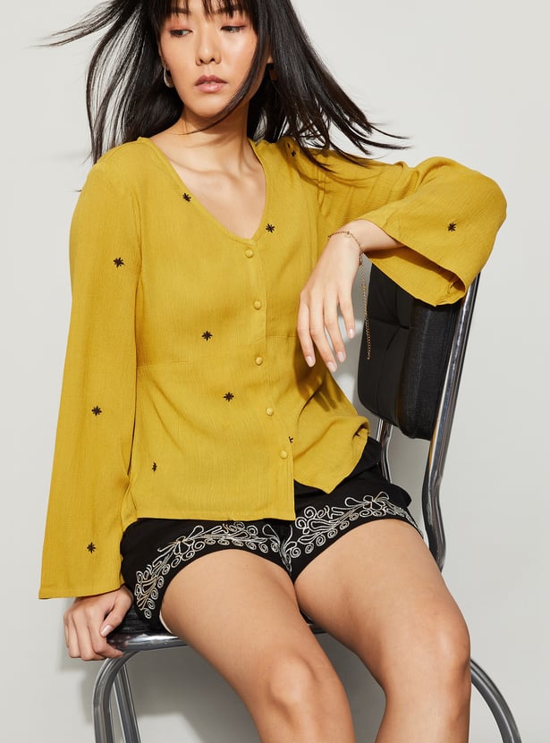 FAME FOREVER Embroidered Top