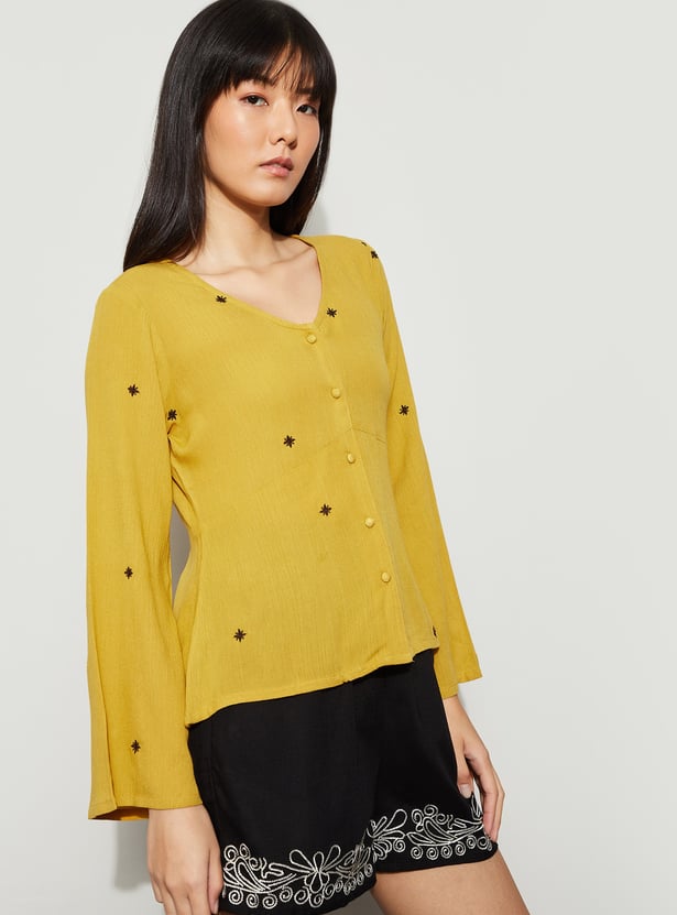 FAME FOREVER Embroidered Top