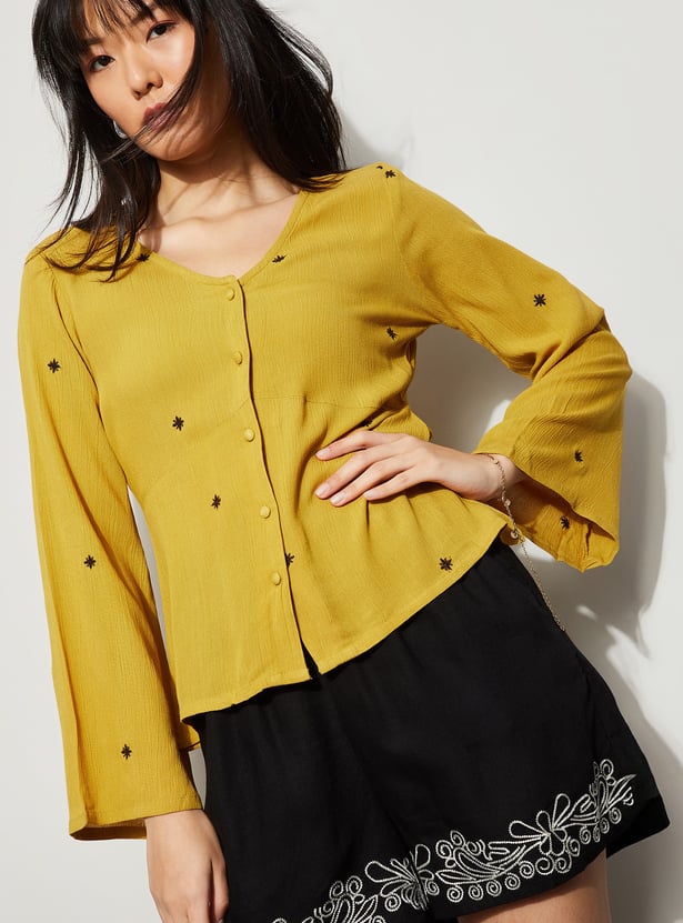 FAME FOREVER Embroidered Top