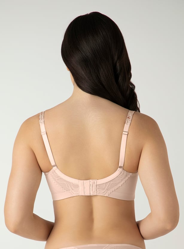 AMANTE Floral Print Non Padded Non Wired Seamed Support Bra