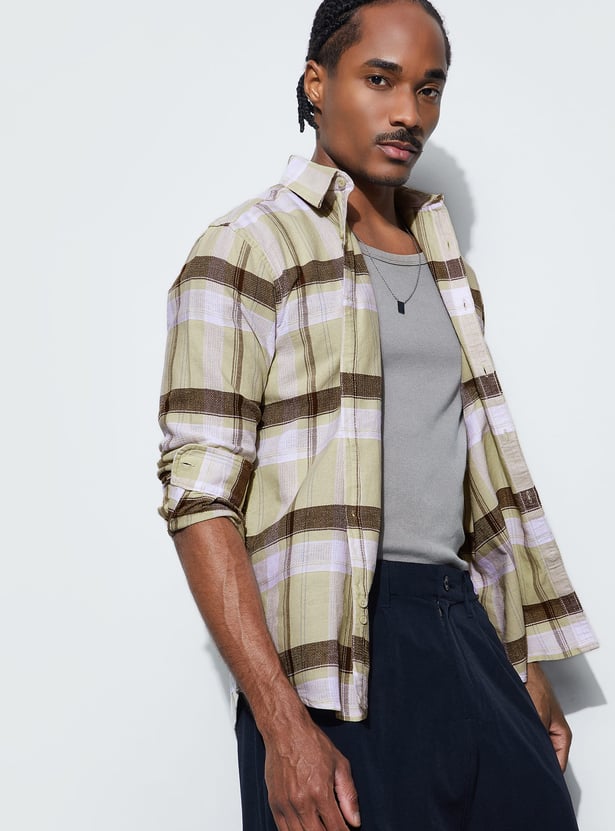 CODE Checked Regular Fit Shirt
