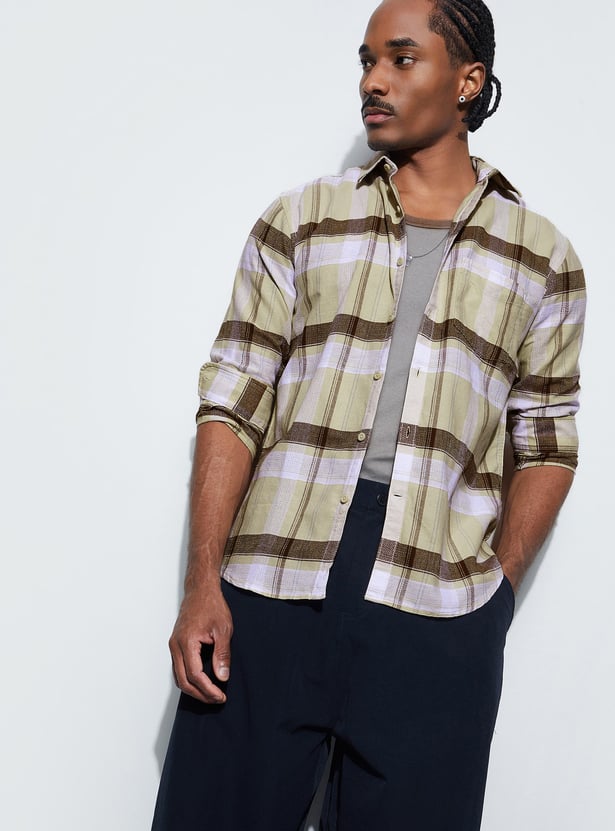 CODE Checked Regular Fit Shirt