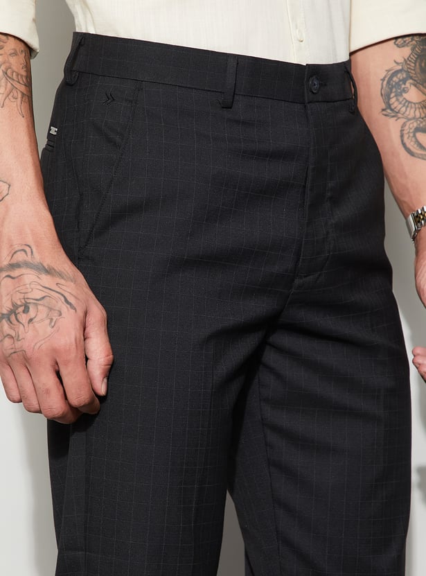 CODE Checked Regular Formal Trousers