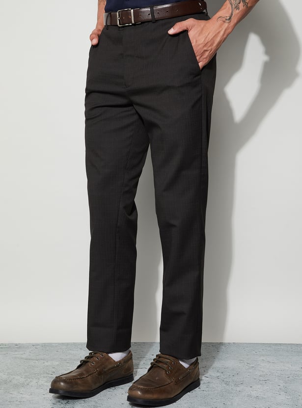 CODE Checked Regular Formal Trousers