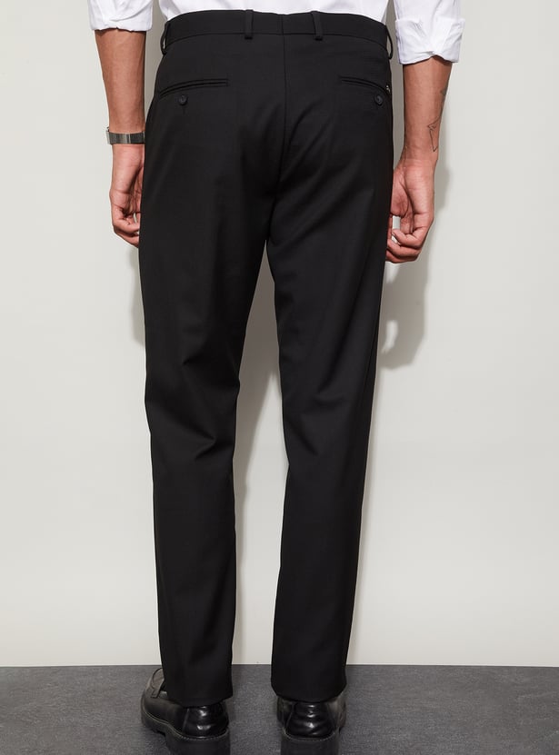 CODE Textured Slim Tapered Formal Trousers