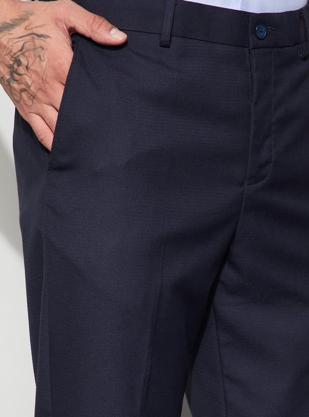 CODE Solid Slim Tapered Formal Trousers
