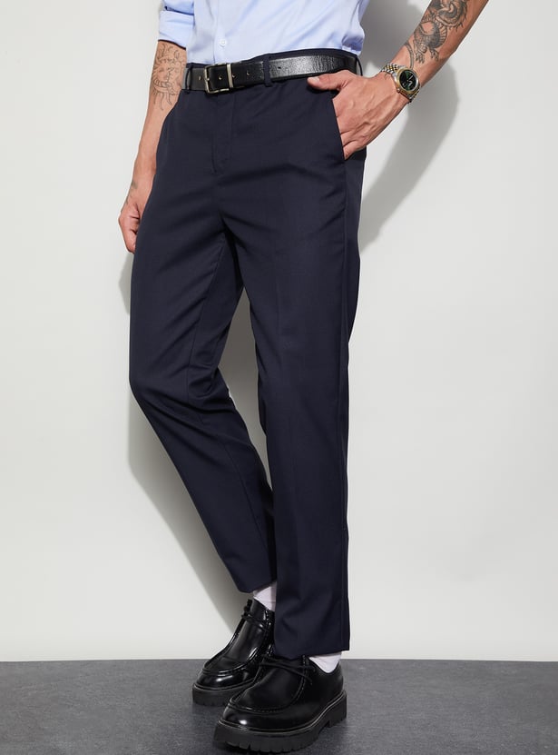CODE Solid Slim Tapered Formal Trousers