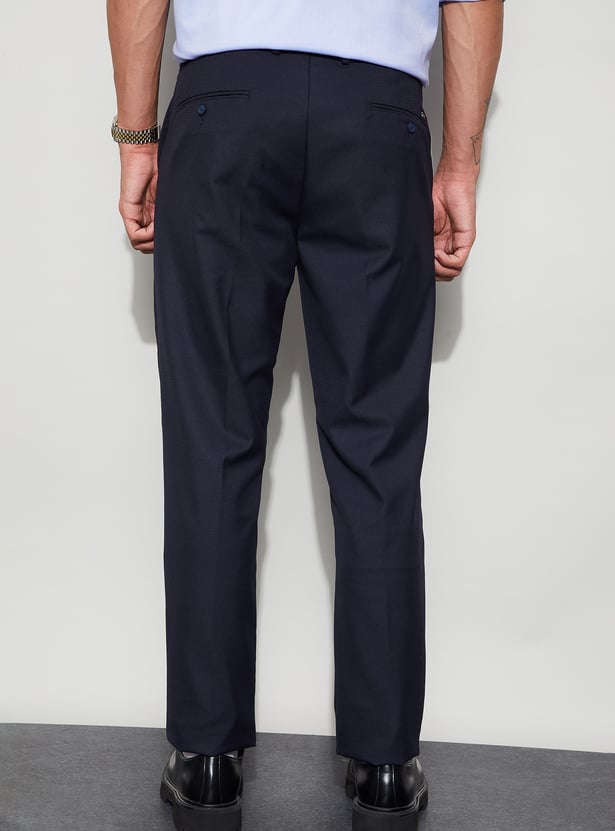 CODE Solid Slim Tapered Formal Trousers