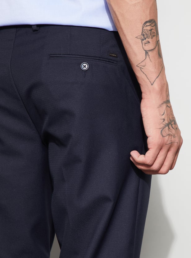 CODE Solid Slim Tapered Formal Trousers