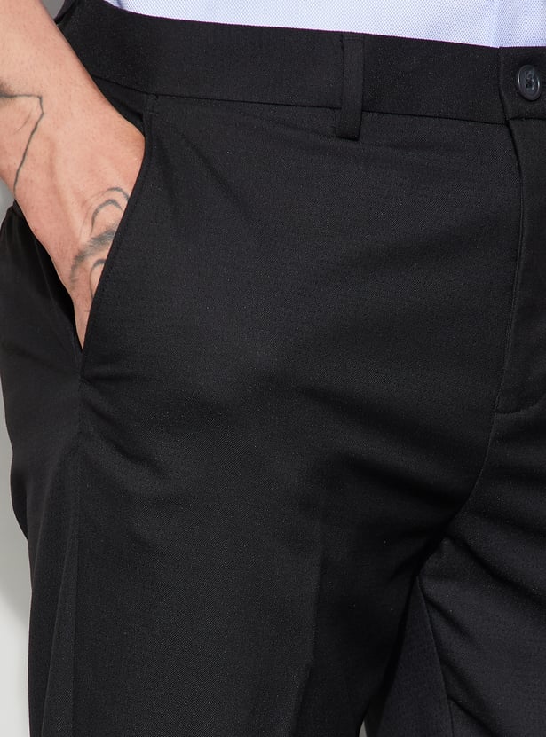 CODE Solid Slim Tapered Formal Trousers