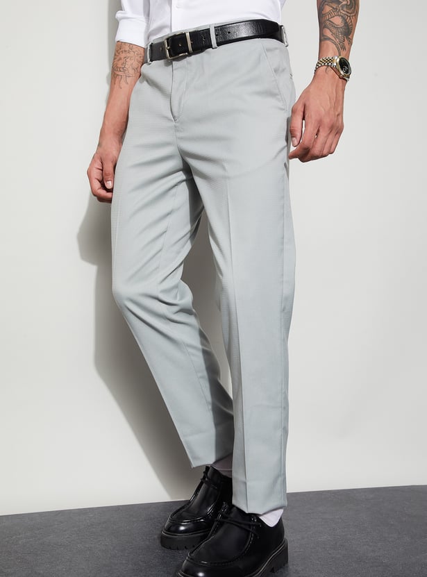 CODE Solid Slim Tapered Formal Trousers