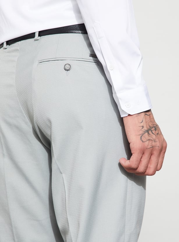CODE Solid Slim Tapered Formal Trousers