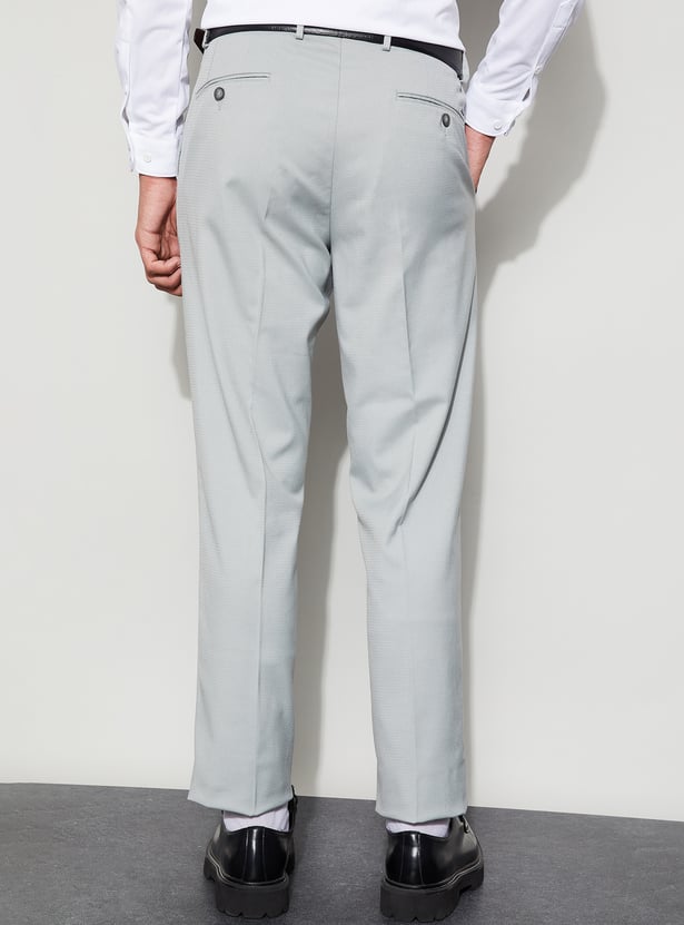 CODE Solid Slim Tapered Formal Trousers
