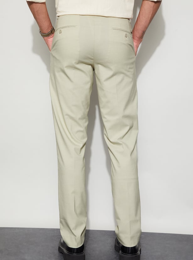 CODE Textured Slim Tapered Trousers