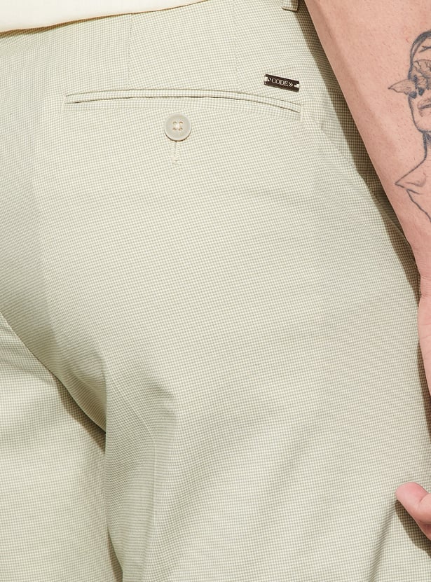 CODE Textured Slim Tapered Trousers