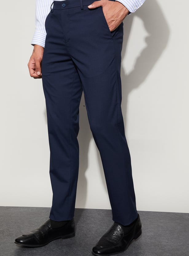 CODE Textured Slim Tapered Trousers