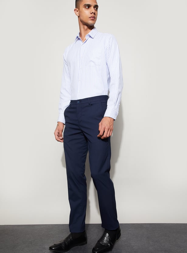 CODE Textured Slim Tapered Trousers