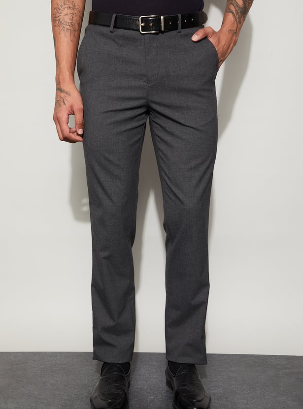 CODE Textured Slim Tapered Trousers