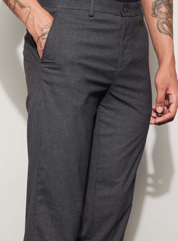 CODE Textured Slim Tapered Trousers