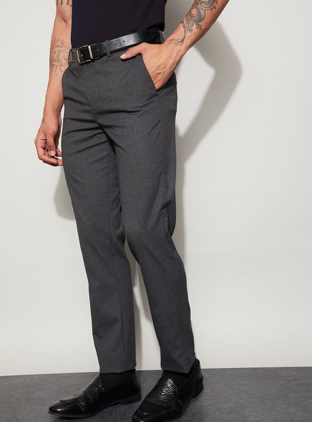 CODE Textured Slim Tapered Trousers