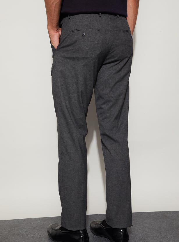 CODE Textured Slim Tapered Trousers