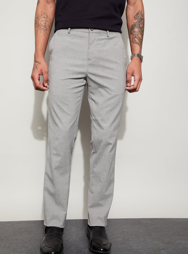 CODE Textured Slim Tapered Trousers