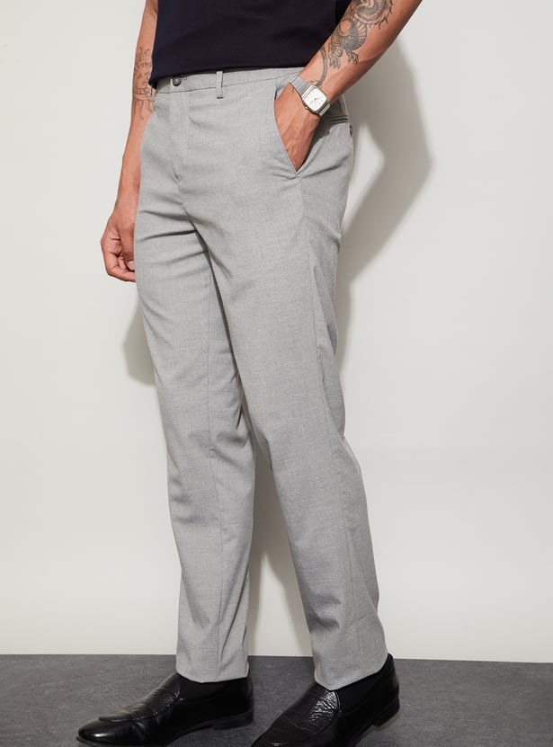 CODE Textured Slim Tapered Trousers