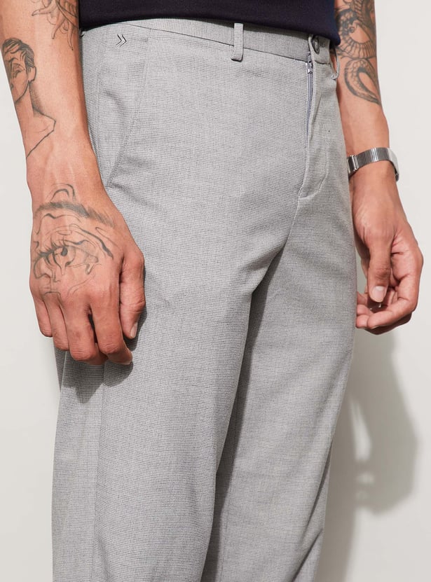 CODE Textured Slim Tapered Trousers
