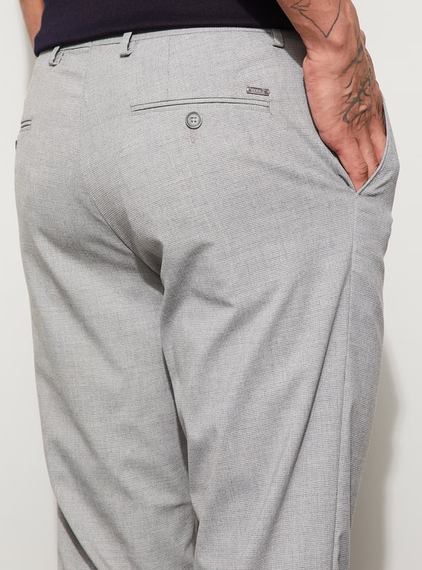 CODE Textured Slim Tapered Trousers