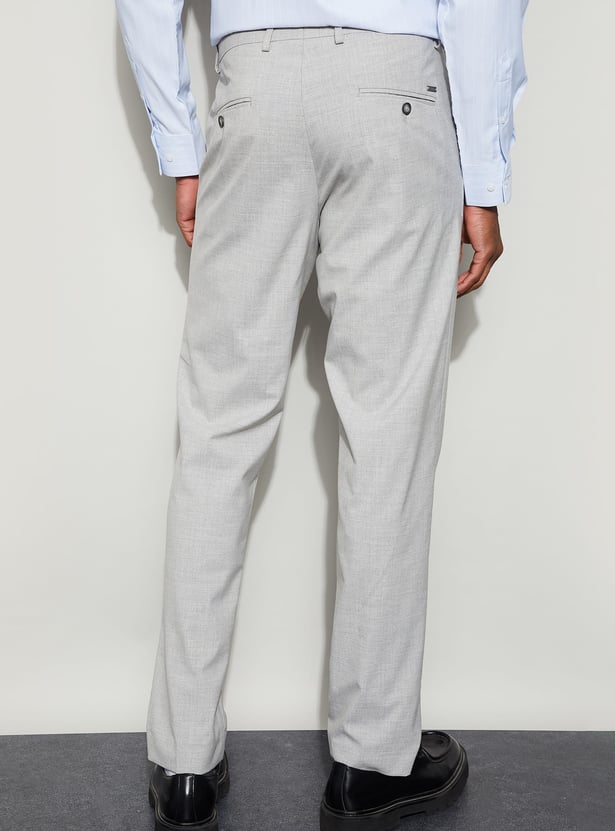 CODE Solid Slim Tapered Formal Trousers
