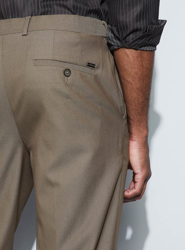 CODE Solid Slim Tapered Formal Trousers