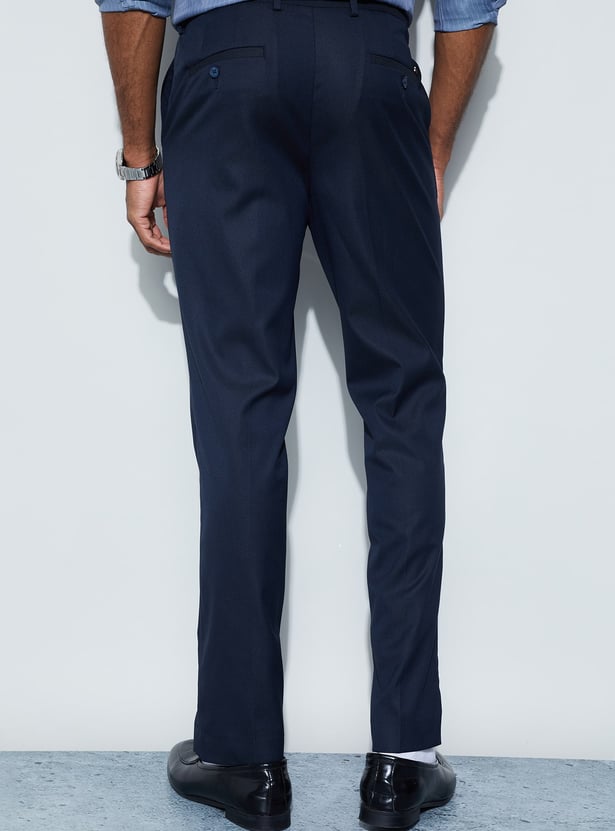 CODE Solid Slim Tapered Formal Trousers