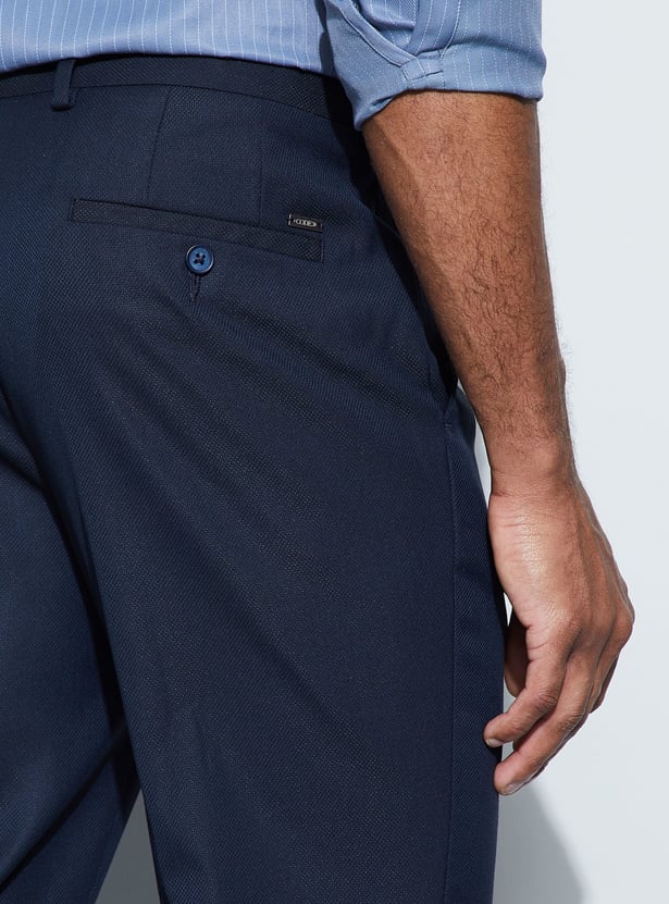CODE Solid Slim Tapered Formal Trousers