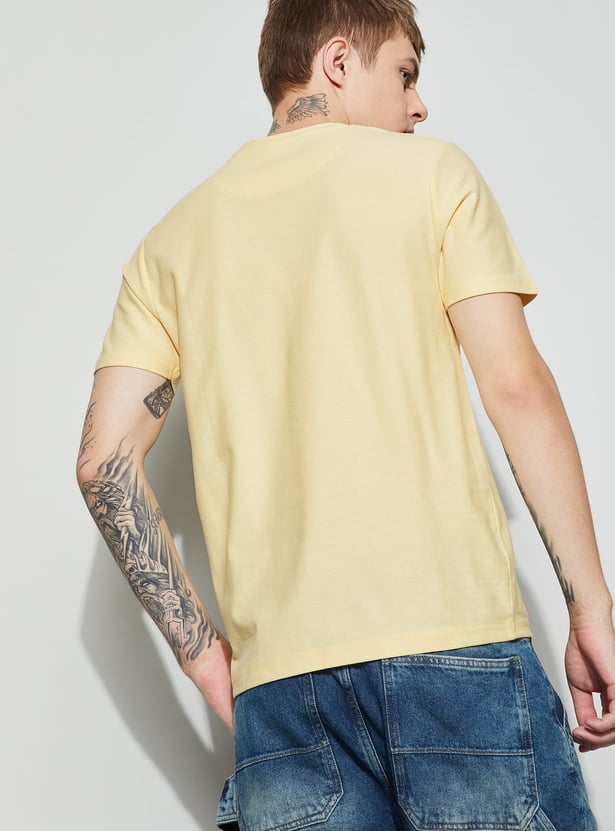 FAME FOREVER Solid Crew Neck T-shirt