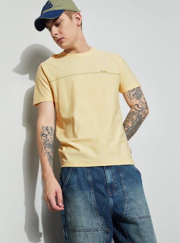 FAME FOREVER Solid Crew Neck T-shirt