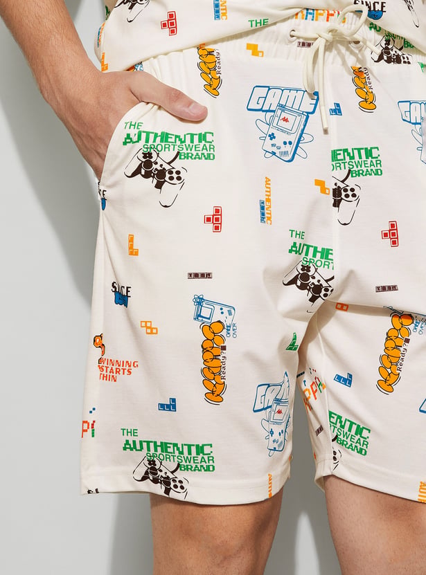KAPPA Graphic Print Regular Shorts
