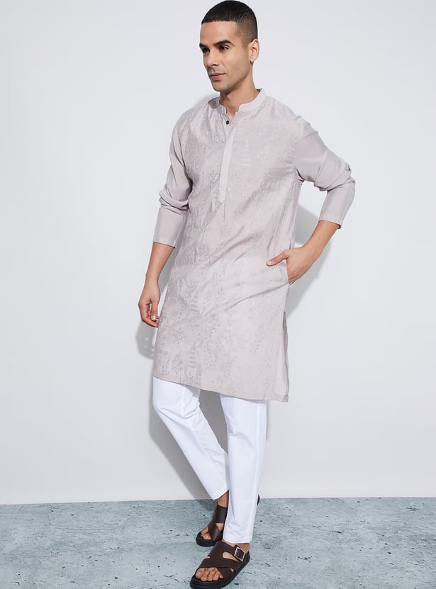 MELANGE Embroidered Knee Length Kurta
