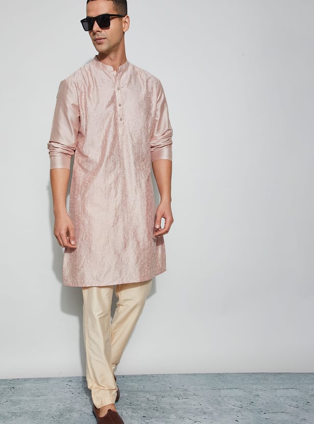 MELANGE Embroidered Calf Length Kurta